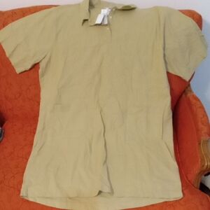 Nwt Miss Blue Blue Exchange Casual Beige Linen T Shirt Dress With Front Pockets